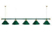 Лампа STARTBILLIARDS 5 пл. металл (плафоны зеленые,штанга зеленая)