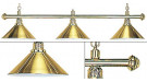 Лампа на три плафона «Elegance» (золотистая штанга, золотистый плафон D35см)